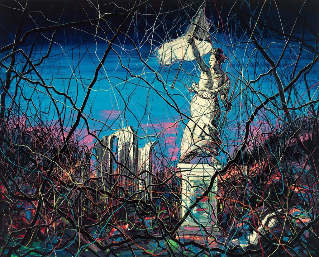 ZENG FANZHI 曾梵志 "From 1830 Till Now No.4" (2014), oil on canvas | Image source: shanghartgallery.com