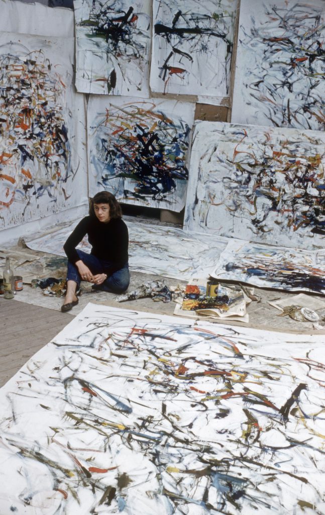 Joan Mitchell in her studio at 77 rue Daguerre, Paris, (1956)
