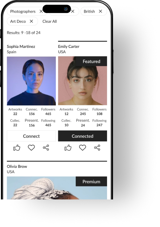 A woman with her hair styled in a bun is displayed in the app's photo.